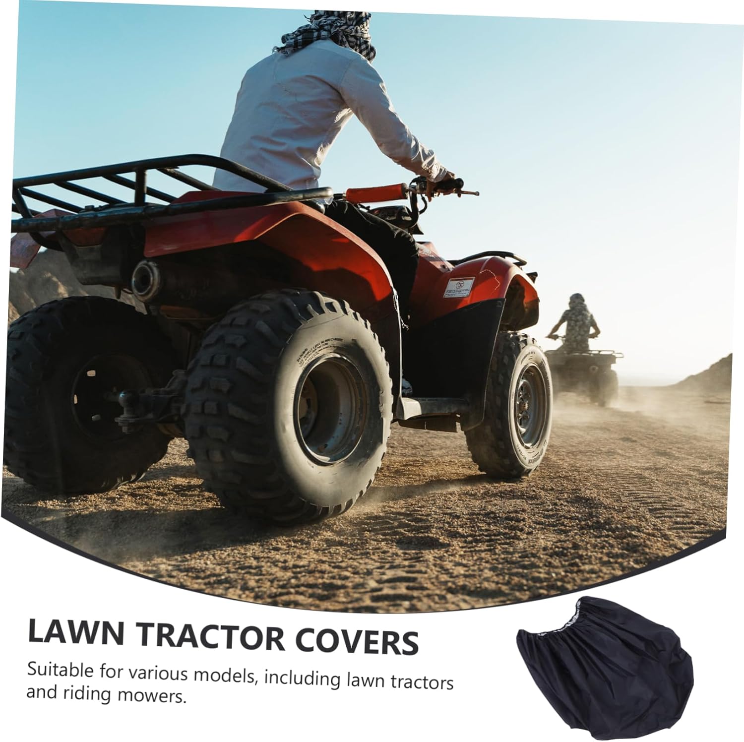 Riding Lawn Mower Cover and Outdoor for Lawn Tractors Fits Decks with Elastic Cord for Secure Storage
