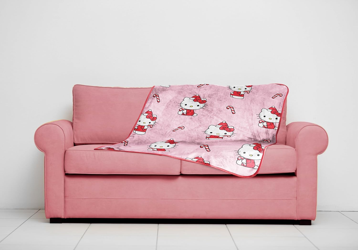 Jay Franco Hello Kitty Christmas Plush Throw Blanket – 45 x 55 Inches Soft & Cozy Fleece Throw for Holiday Bedroom & Couch Décor, Official Licensed Product, Pink - Image 6