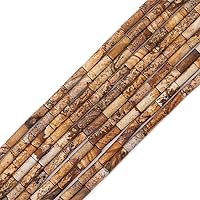 Vista 34 de Cuentas de tubo de turquesa africana natural Cilindro 2x4mm 38cm/hebra Cuentas de piedra para hacer joyas