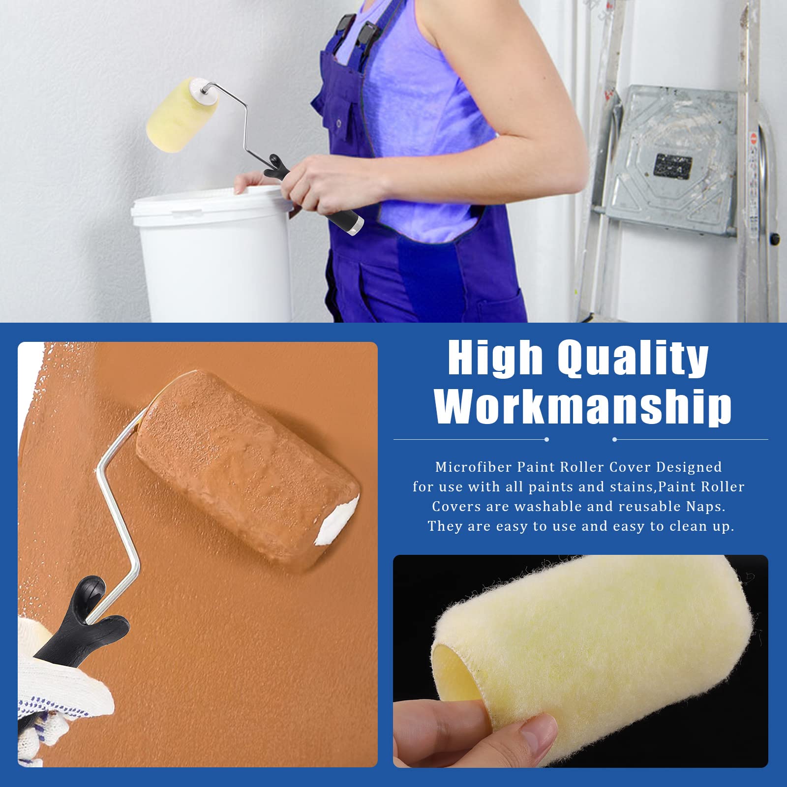 Kit Pittura 13 Pezzi Glarks - Con Rullo, Pennelli E Coltello Stucco, Per Lavori Domestici - Foto 6