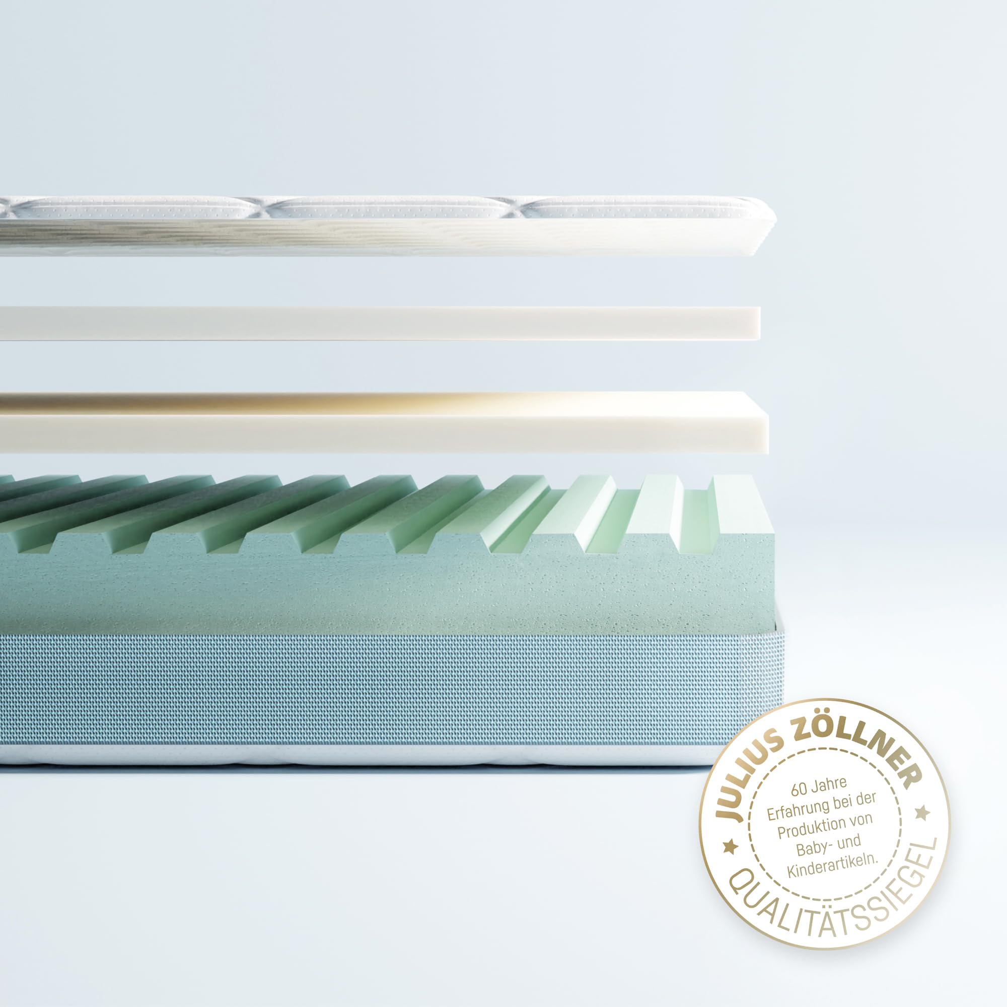 Julius Zöllner Materasso per ragazzi Dr. Lübbe Junior, in memory foam e schiuma fredda per il massimo comfort, Oeko-Tex Standard 100, Made in Germany, dimensioni 120 x 200 cm