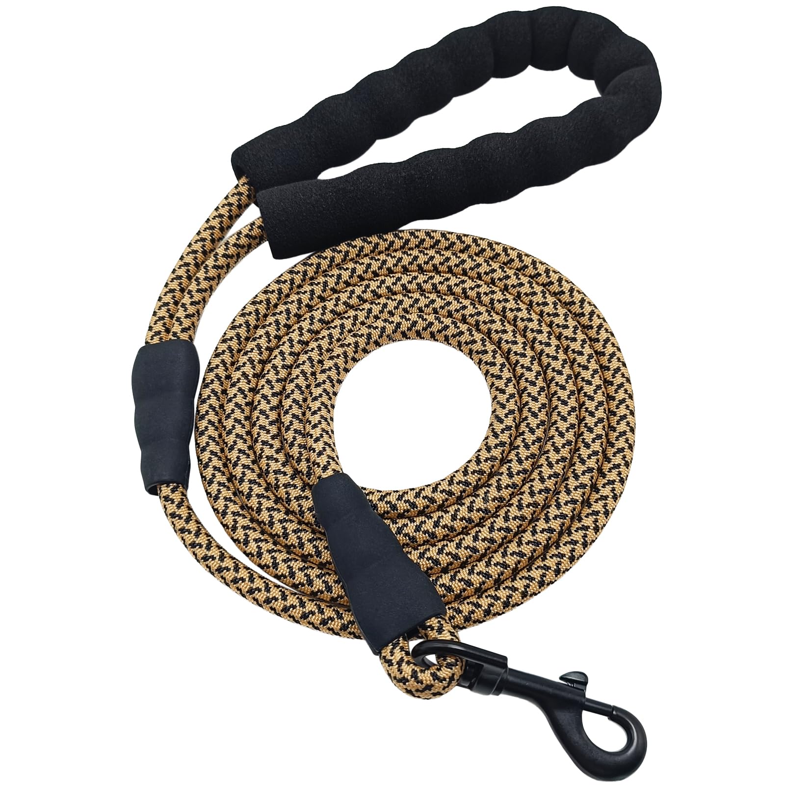 MayPaw 6FT Small Dog Leash, 1/4" Lightweight Puppy Leash for Pet Training Walking, Soft Padded Handle Rope Dog Lead (1/4" 6', Brown)