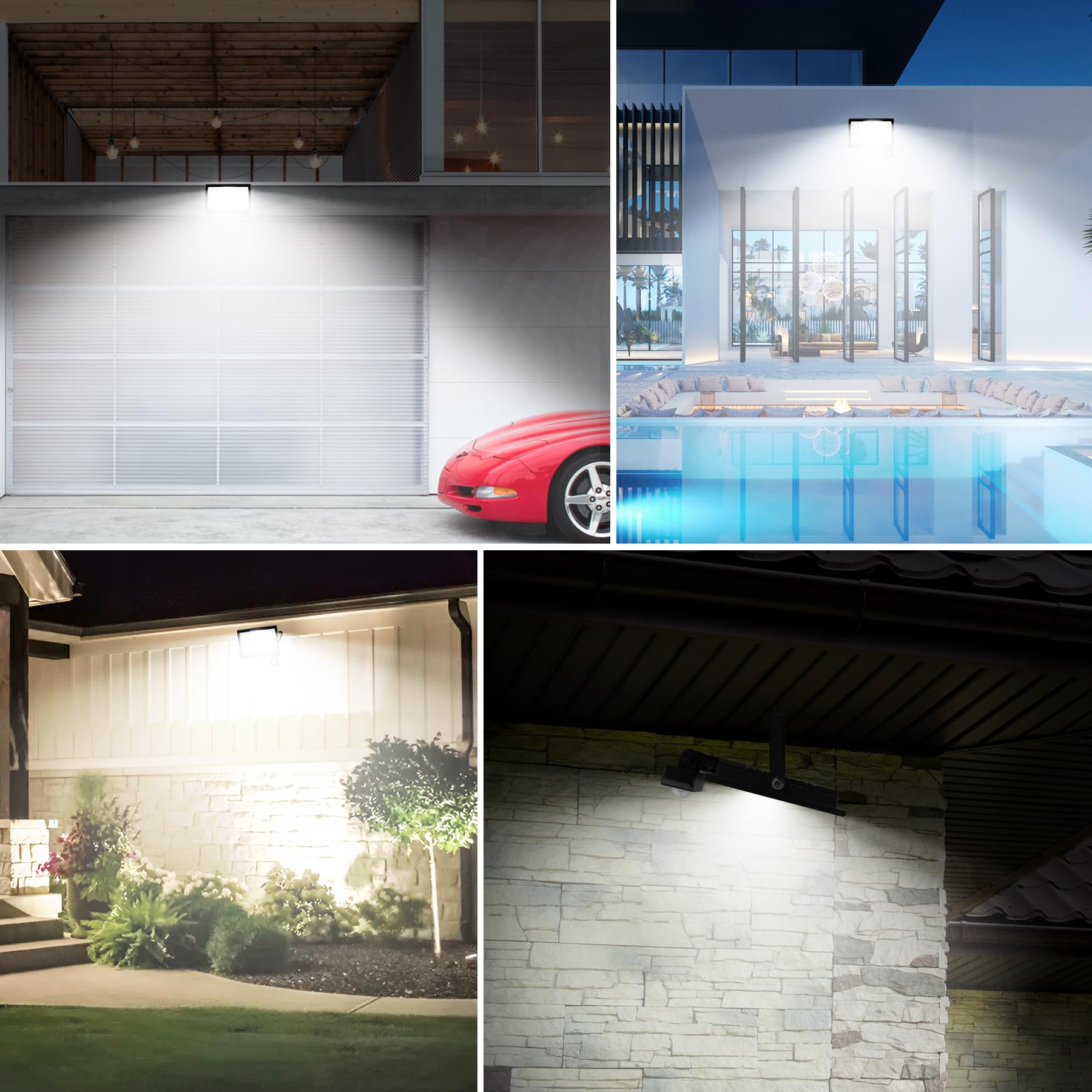 NATPOW 100W Led Strahler mit Bewegungsmelder Aussen, 11000LM 6000K Aussenstrahler Fluter mit IP66 Wasserdicht Superhell Scheinwerfer Außenstrahler für Garten Garage Sportplatz Hinterhof