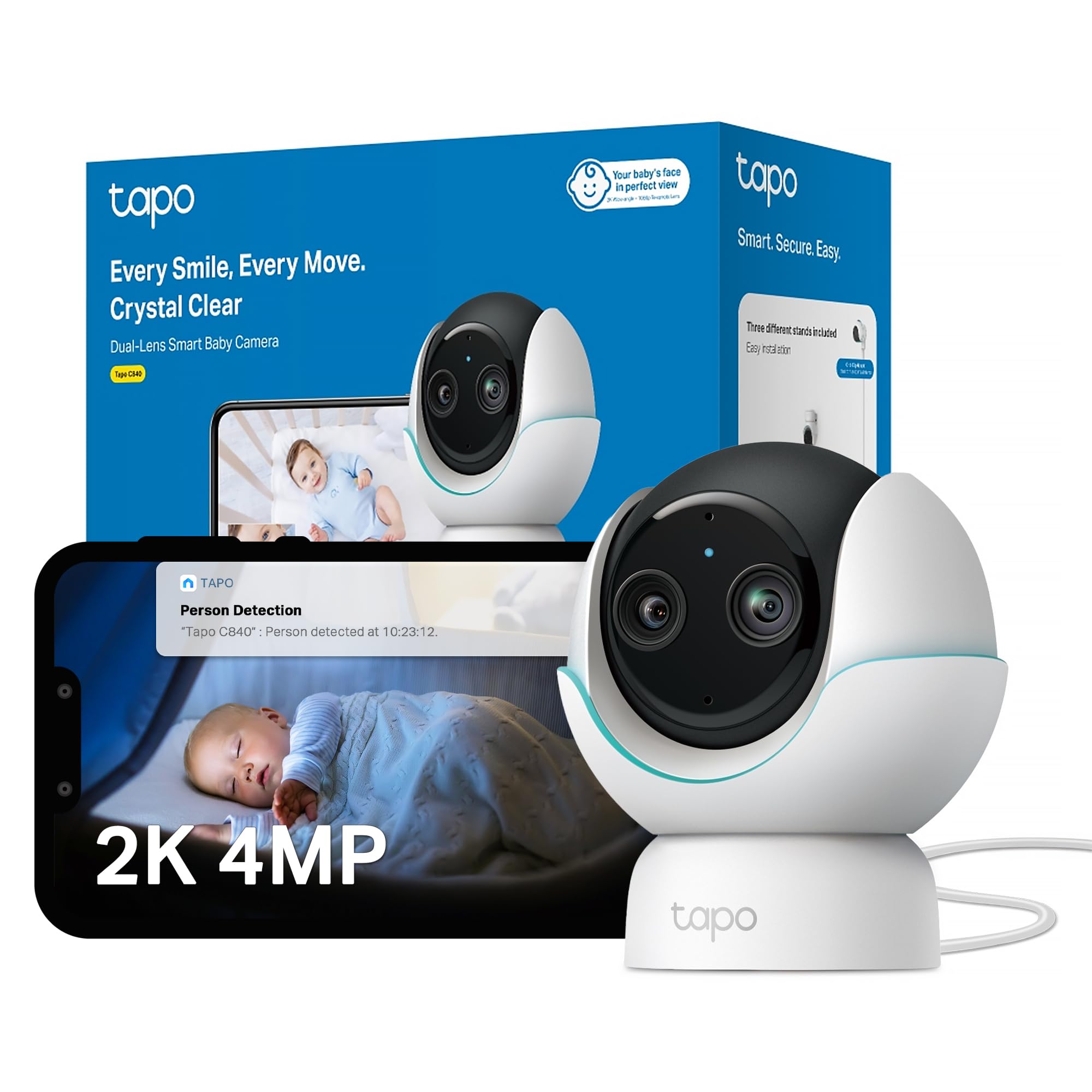 Tapo By Tp-Link Tapo C840 Smart Baby Monitor Camera With Dual-Lens