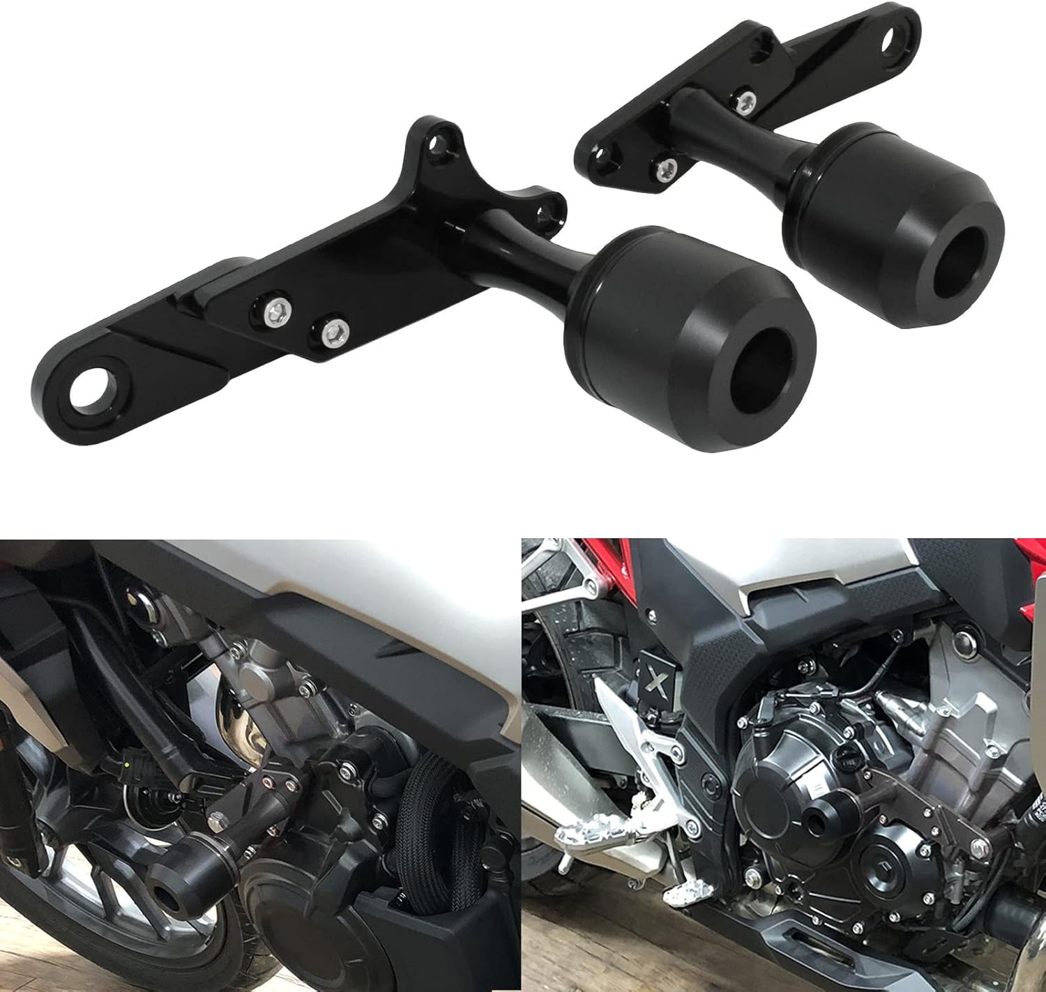 Motorcycle Frame Sliders Engine Guards Crash Pad Mushrooms Bobbins Falling Protector For HONDA CBR500R CBR 500 RA PC62 /CB500F CB 500 FA PC63 / CB500X CB 500 XA PC64 2019 2020 2021 2022 (Black)