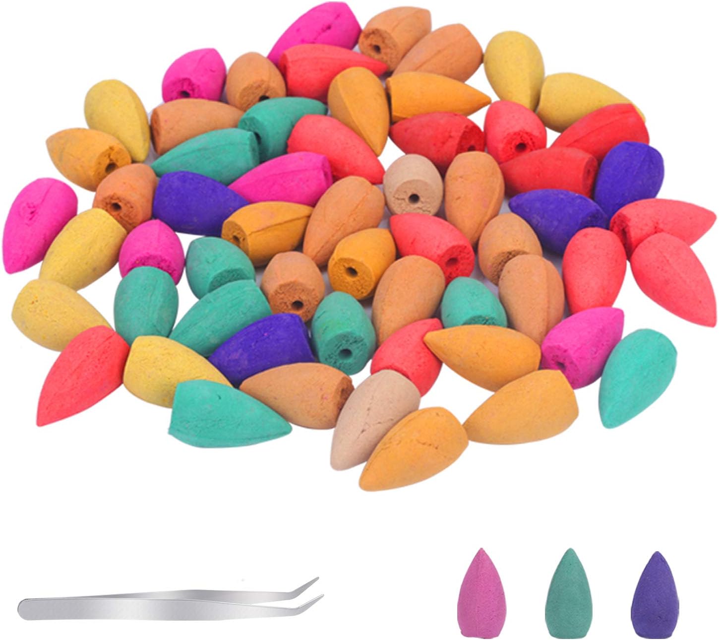 200 Pcs Backflow Incense Cones,Incense Sticks Aromatherapy Burner Cones with 10 Mixed Lavender Rose Sandalwood Green Tea Natural Scents for Home Office Kitchen Bedroom Yoga Room