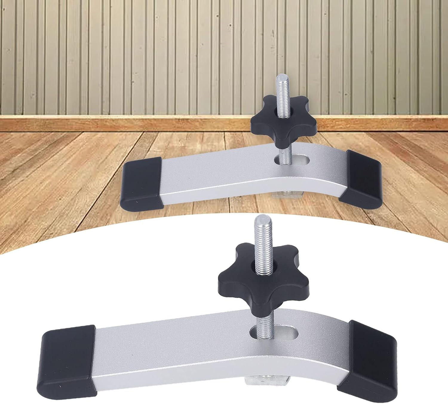 2 Set T Track Hold Down Clamps, Aluminum Alloy Woodworking Clamps, Heavy Duty Hold Down Clamp Set with Soft Protective Pads for CNC Routers Table Saws Jigs and Drill Presses