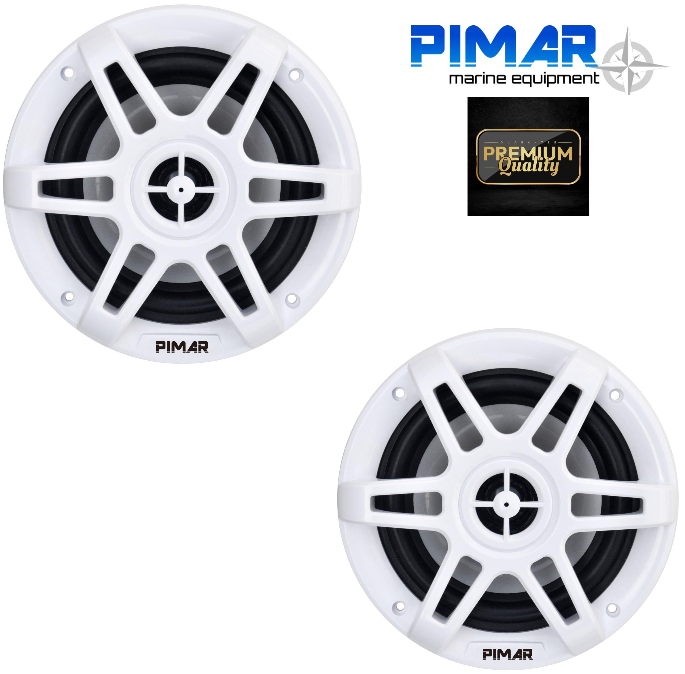 PIMAR Kit stereo con casse bianche150 WATT + telecomando presa usb radio bluetooth accessori barca gommone nautica (KIT STEREO CON 2 CASSE)