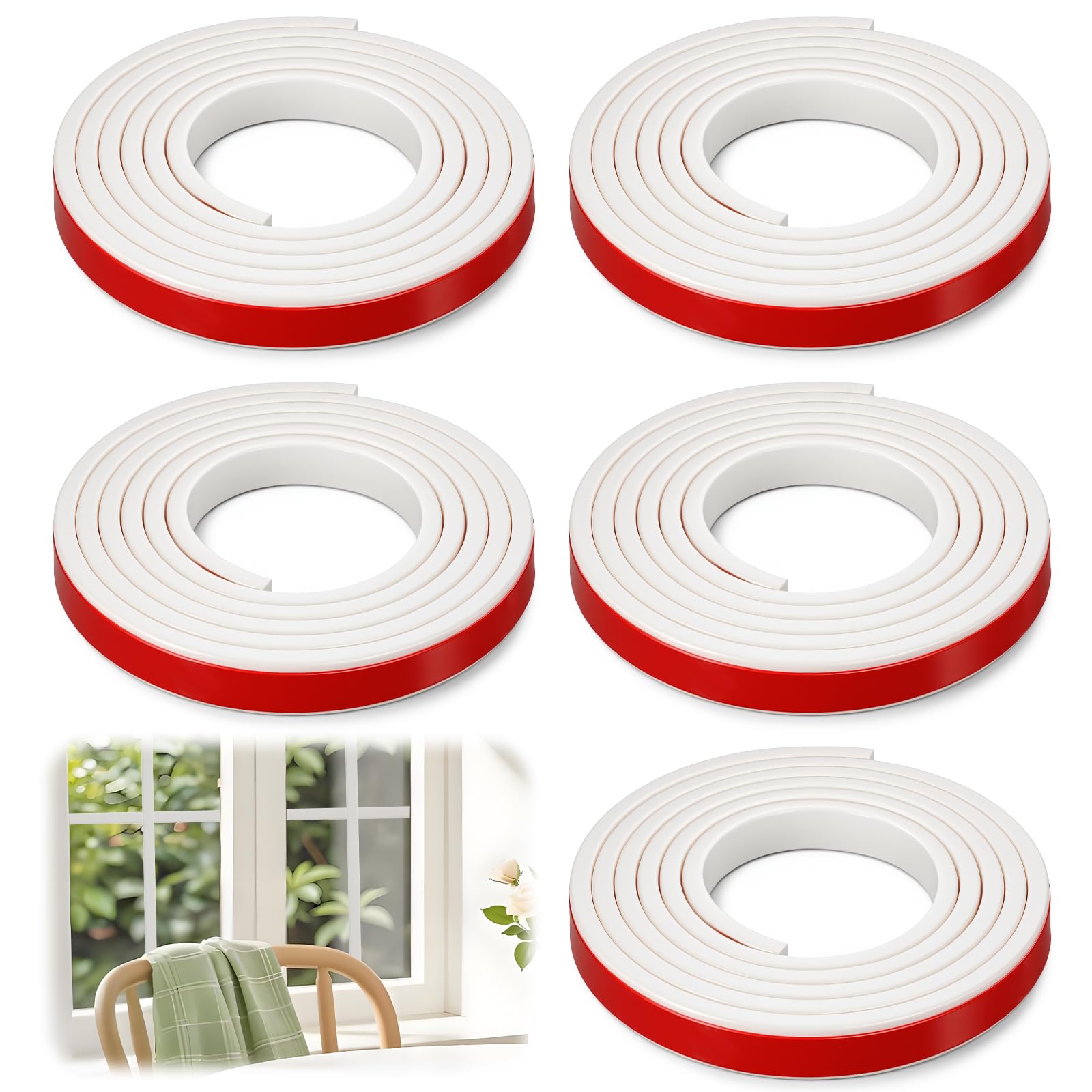 Photo 1 of Oqqlin 5 Pcs Total 32.8 Feet Window Grille Inserts Grid Kit, White Peel and Stick Wall Molding Trim Flexible Self Adhesive TPE Molding Trim for Walls, Windows, Door, Home Decoration
