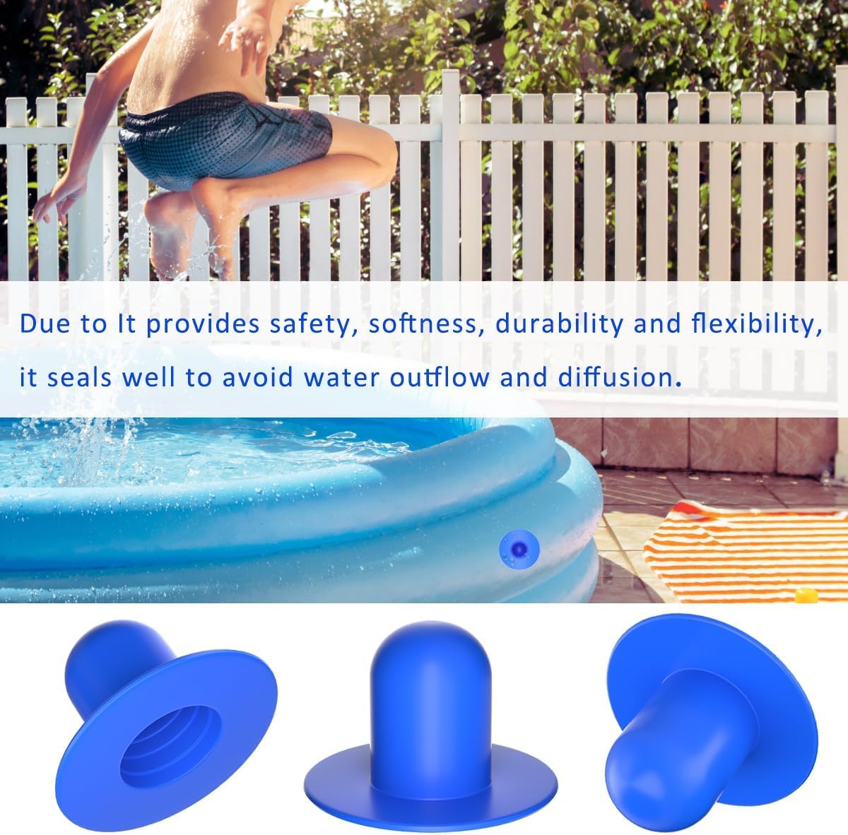 4PCS Tapones de Pared para Piscina, Tapones de Repuesto para Piscina, Tapón de Agujero para Filtro de Bomba, Tapones para Piscina sobre el Suelo