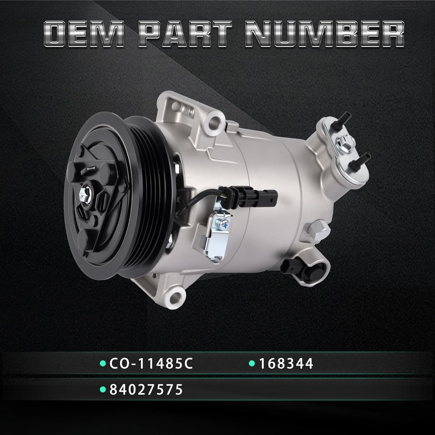 168344 AC Compressor with Clutch, Fit for 2017-2022 Chevy Colorado 3.6L, 2017-2022 GMC Canyon 3.6L Replace CO-11485C, 84027575