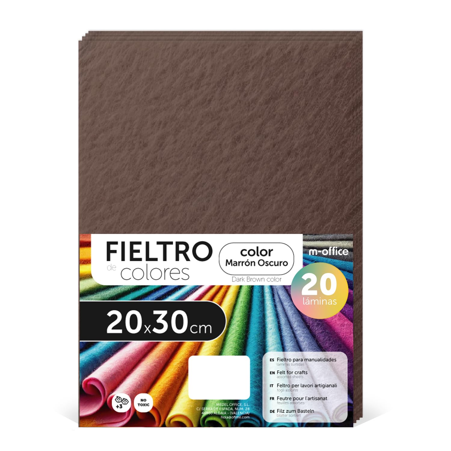 Fieltro para Manualidades, Fieltro de Colores, Suave y Flexible, Material para Costura, Telas Patchwork, Ideal para proyectos DIY, artesanía o decoración, 20x30cm - m-office (rojo, 10 uds) — view 145