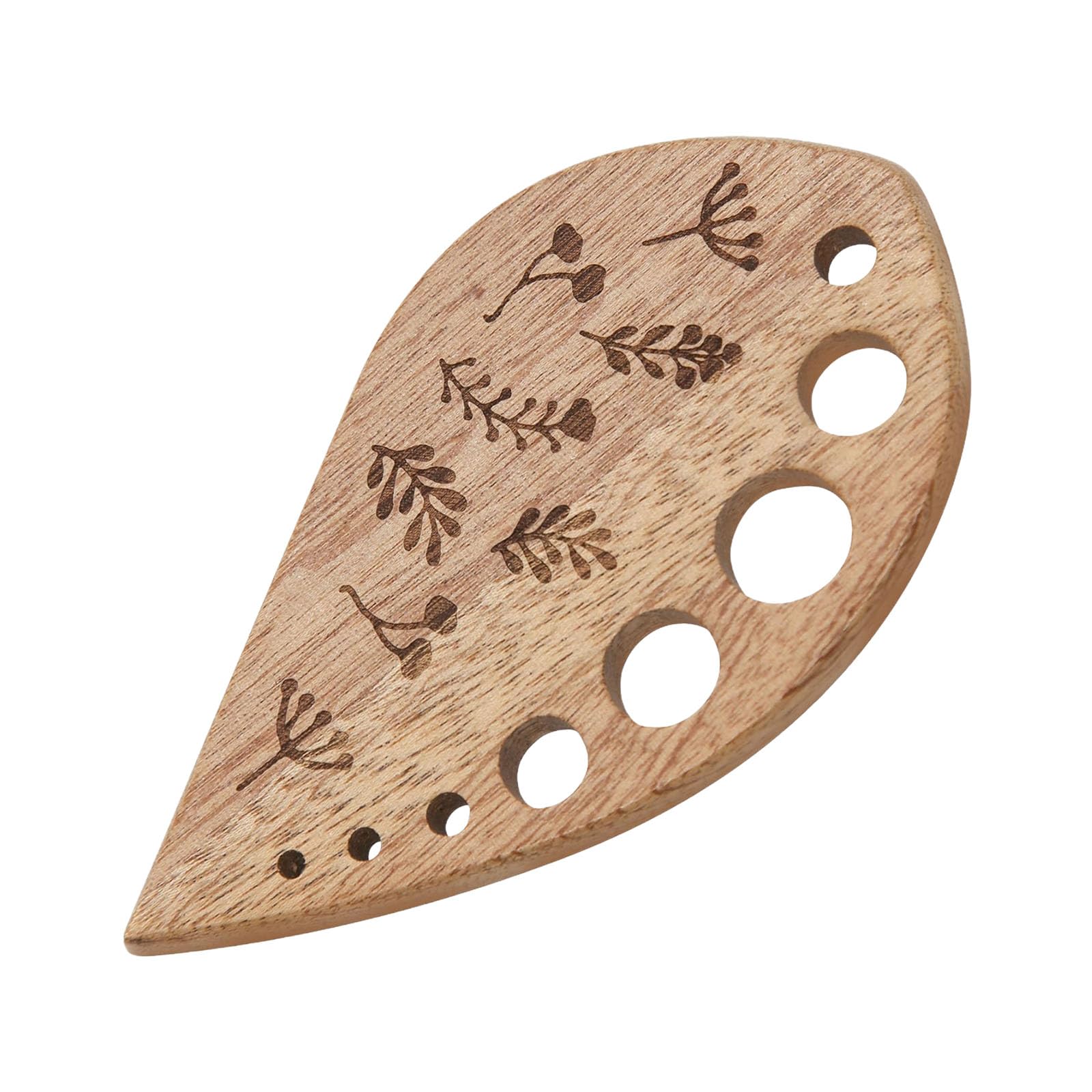 Qisuw Wooden Vegetable Leaves Remover Efficient Greens Stripping Tool Ergonomic Handle Gadget Kitchen Accessory Ergonomic Handle for Efficient Vegetable Leaves Removal