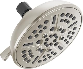 Delta 75898CSN 8-Spray Touch-Clean Brushed Nickel Shower Head, 2.5 GPM, Easy Wipe Clean, Pause Mode, Lifetime Warranty