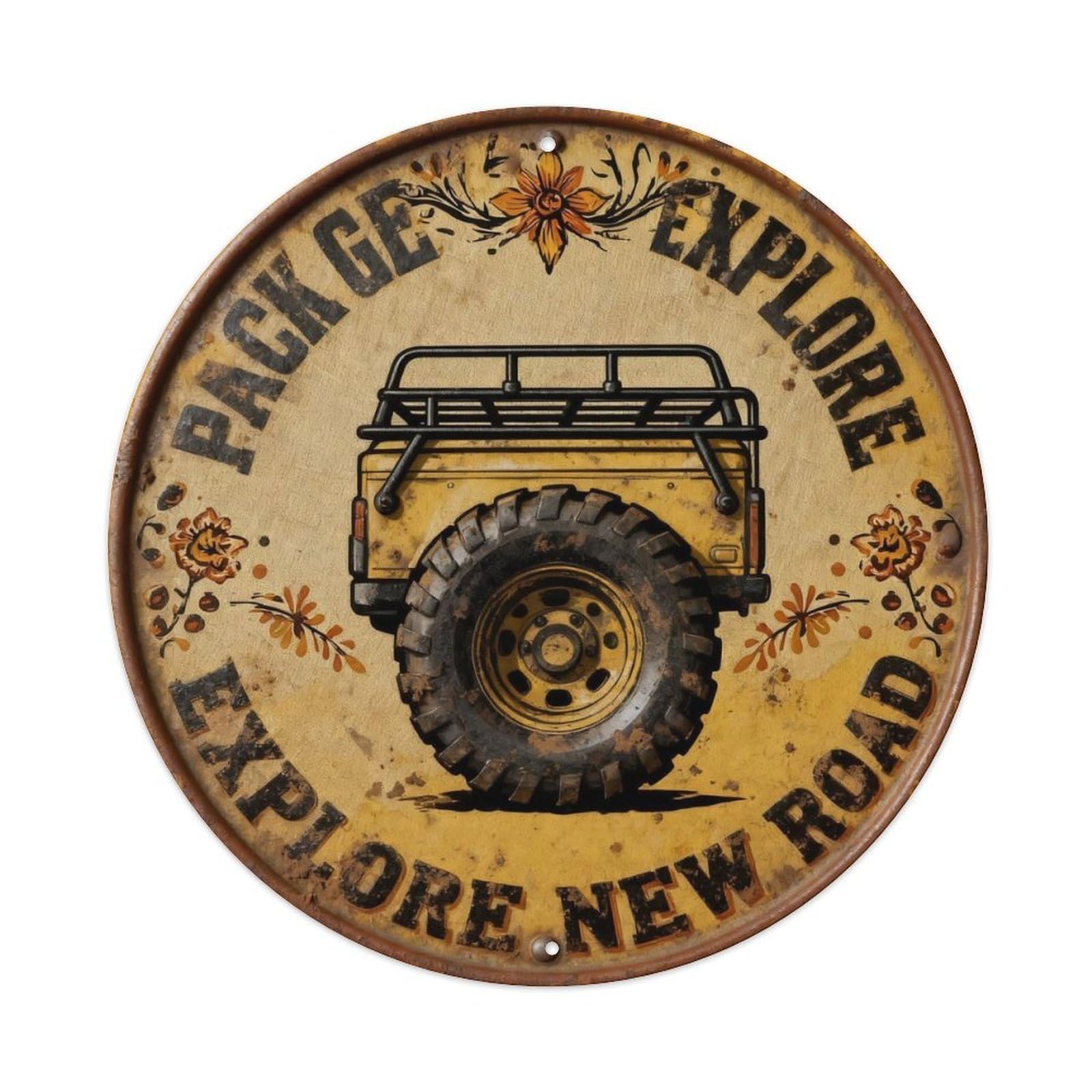 Pack Gear Explore New Road Metal Tin Sign Plaque