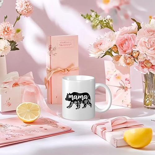 Miniatura 3 de Taza de café floral con diseño de mamá oso, divertido regalo de cumpleaños de Navidad, taza de té para mamá, tía, madre, mujer, esposa, regalo