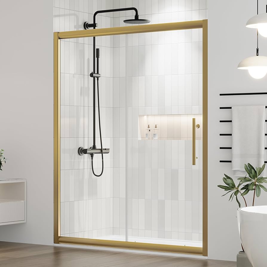 DELAVIN 60.in W x 75.in Semi-Frameles Shower Door with Clear SGCC