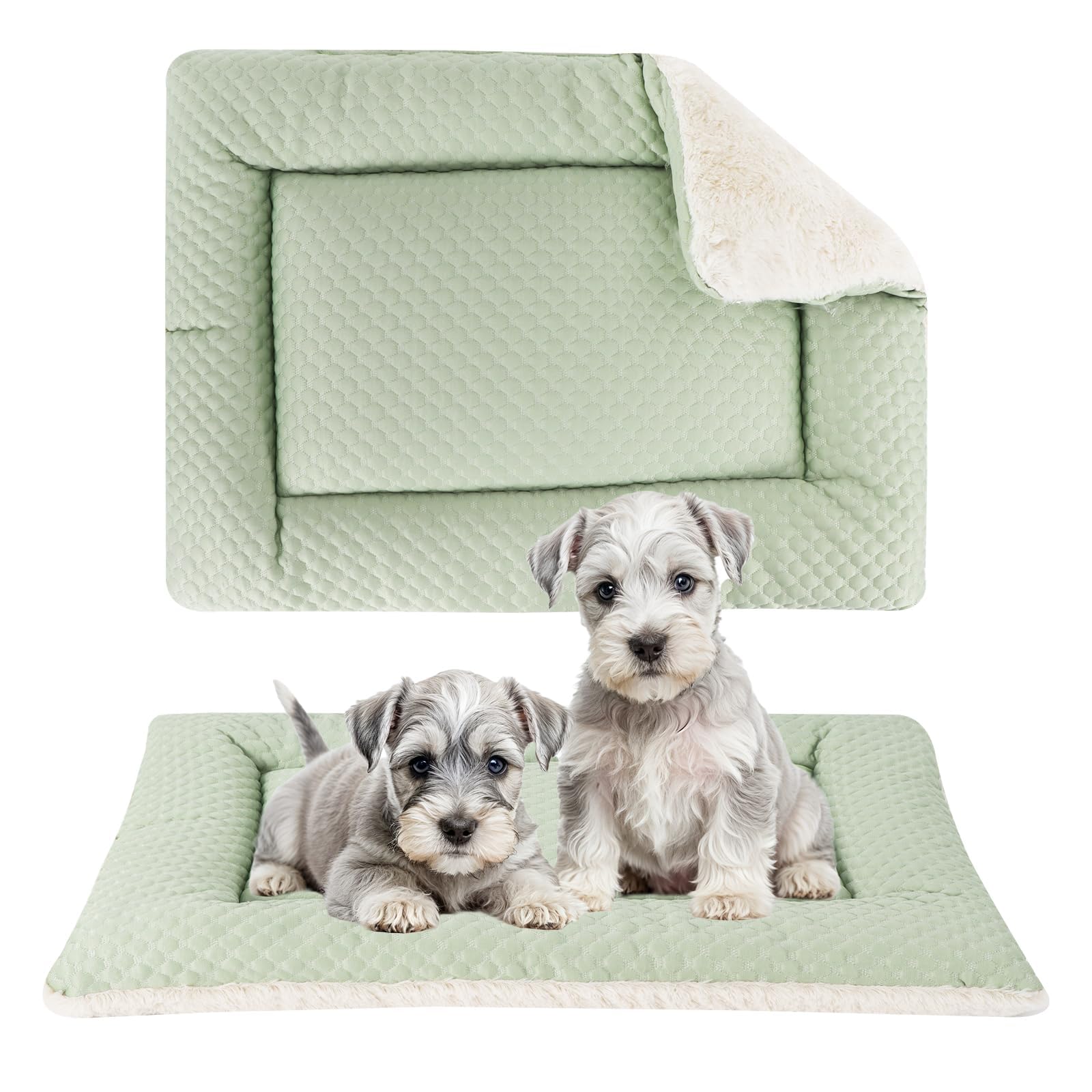 BVAGSS Dog Bed Mat,Crate Pad Reversible,Soft Kennel Pad, Washable Crate Mat (Cool and Warm),Pet Sleeping Mattress for Small Medium Dogs XH080 (106x71cm,Sage Green) — image 1