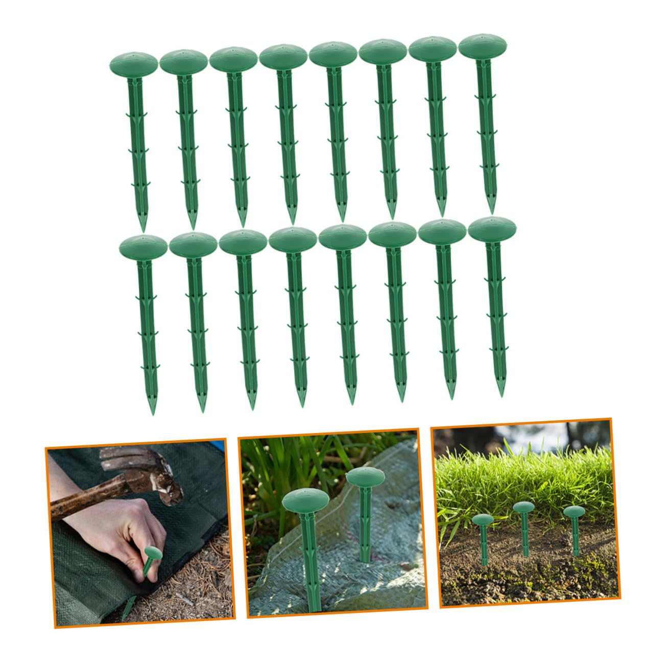 Piquets de Jardin Extérieurs 150 Pièces en Plastique Vert