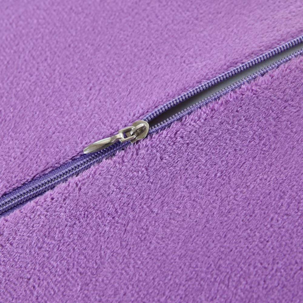 Almohada de espuma viscoelástica para cuello, espalda, columna lumbar, rodilla, alivio del dolor, soporte de media luna (morado)