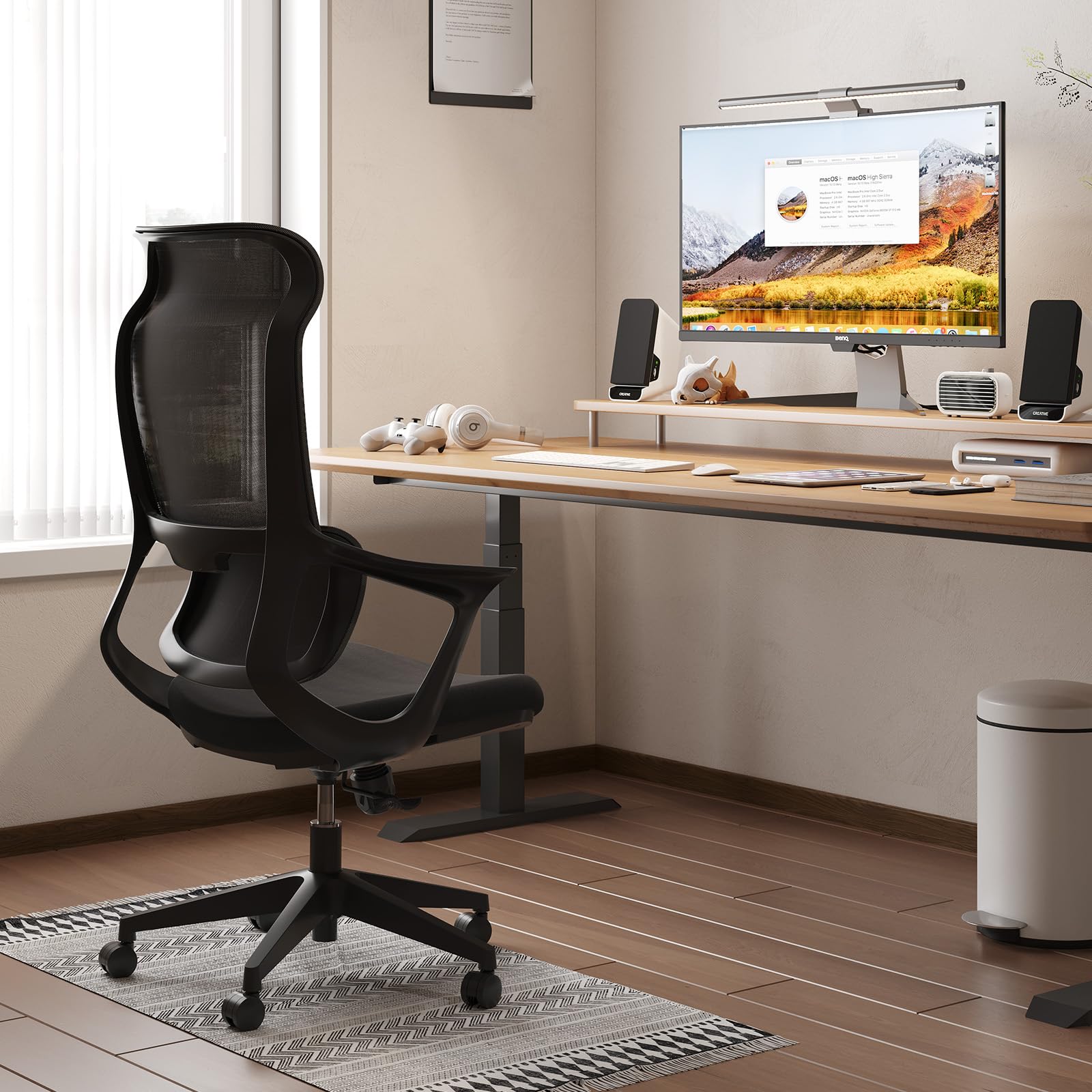 FLEXISPOT OC16 Sedia Ufficio Ergonomica Poltrona da Ufficio a Rotelle Girevole, da Computer Ergonomica, Supporto Lombare Imbottito