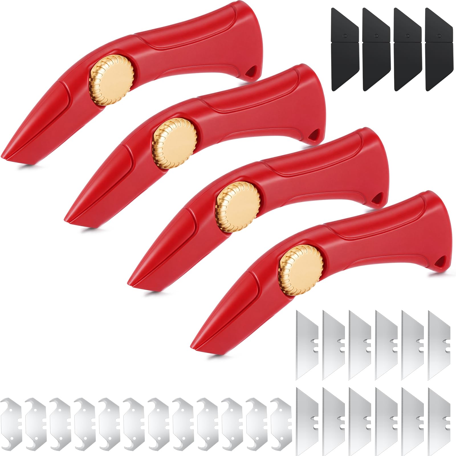 WILLBOND 4 Pcs Navajas Para Roofing Knife, Red
