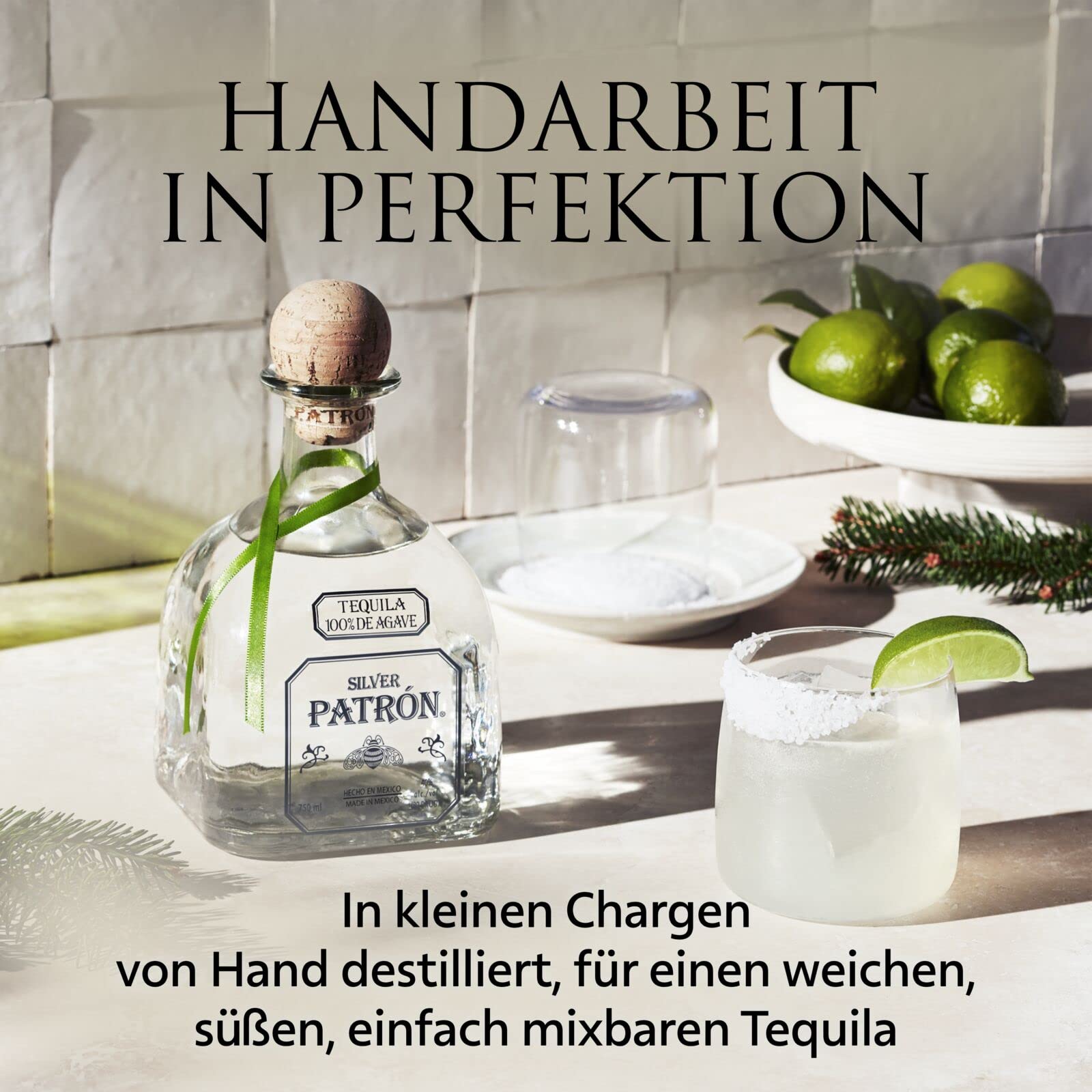 PATRÓN Silver Premium Tequila 40% vol. 70cl Limited-Edition Mexican Heritage-Dose 100% blaue Weber-Agave