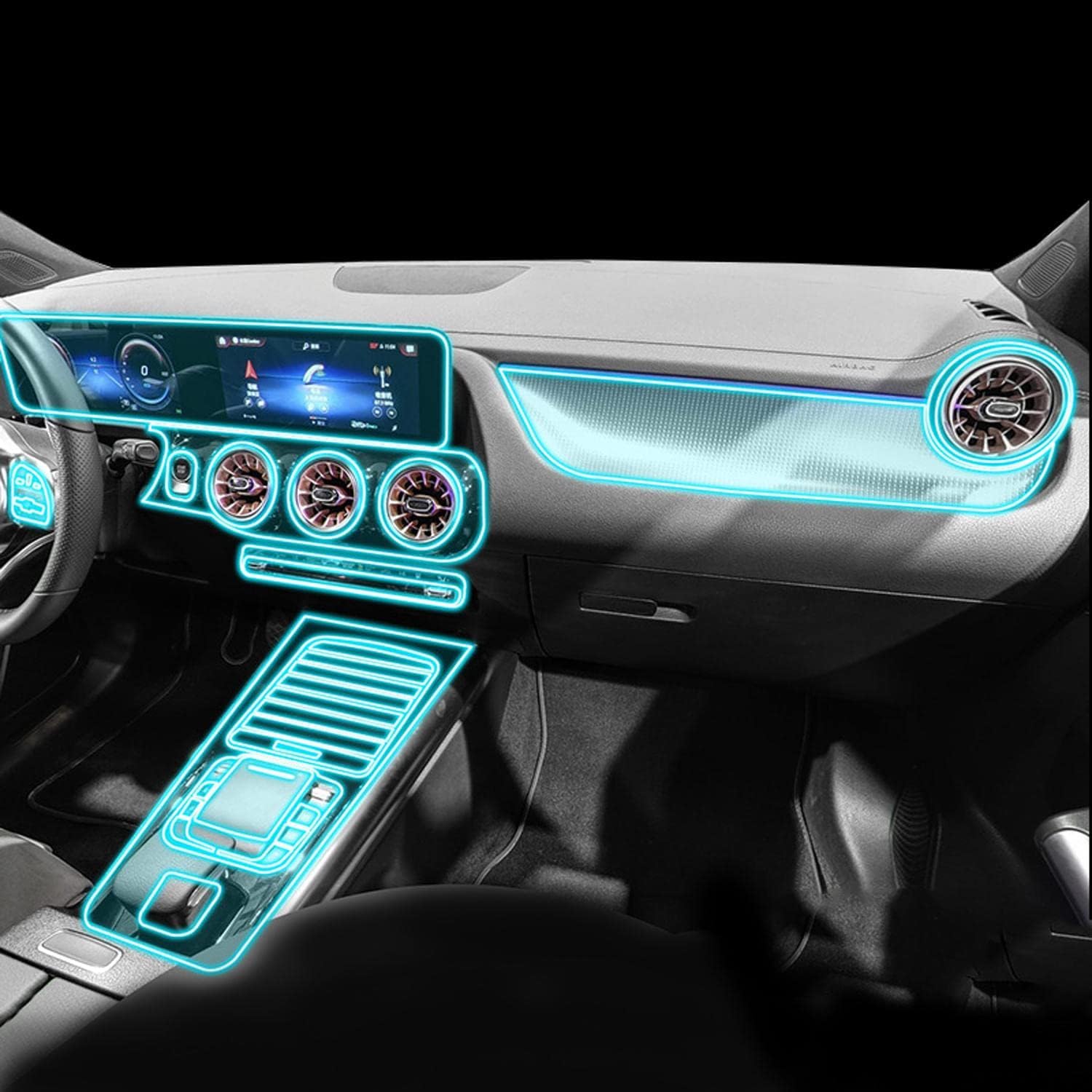 Film de protection TPU pour Mercedes EQA 2021-2023 console centrale