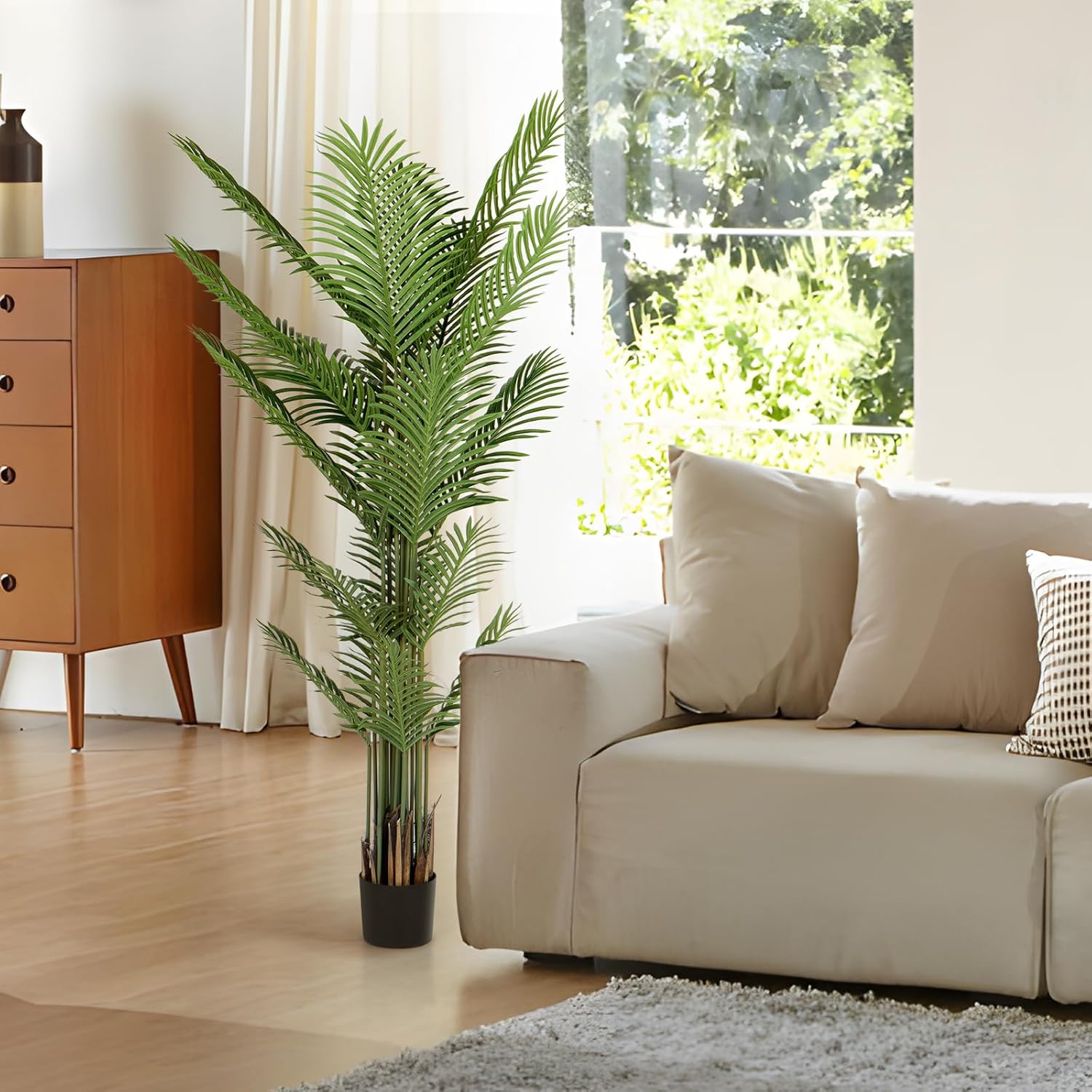 Artificial Areca Palm Tree 6FT Faux Areca Palm Plants Fake Tropical