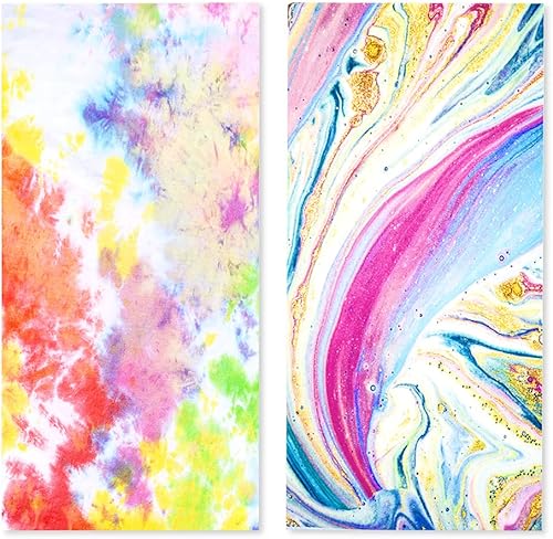 Queenshin Juego de 2 toallas de playa extragrandes de teñido anudado a prueba de arena, de secado rápido, lindas mantas de viaje de microfibra