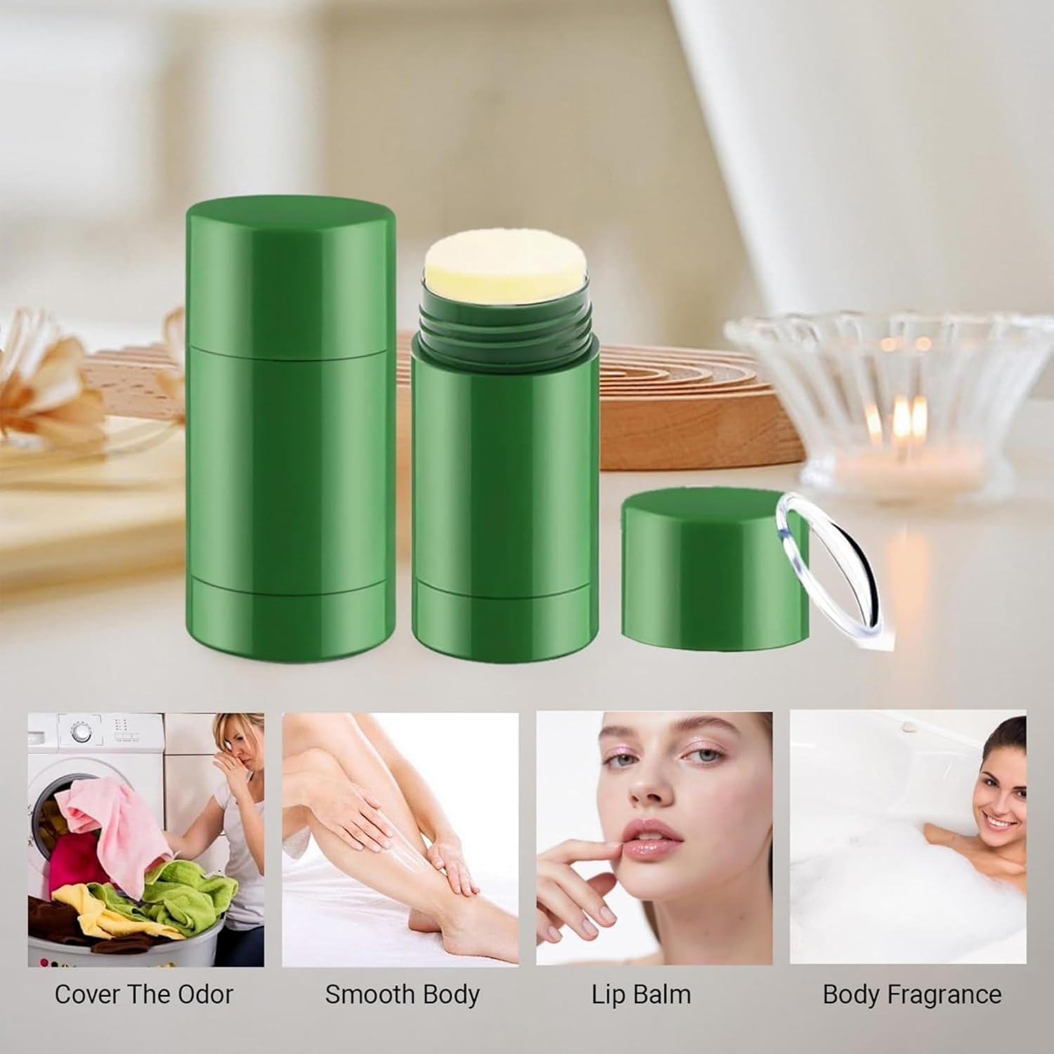 meleg otthon 20 Pcs Empty Deodorant Containers 1.4 oz/40ml Twist Up Refillable Deodrant Containers Leak Proof Green Deodorant Bottles for DIY Lipstick Crayon