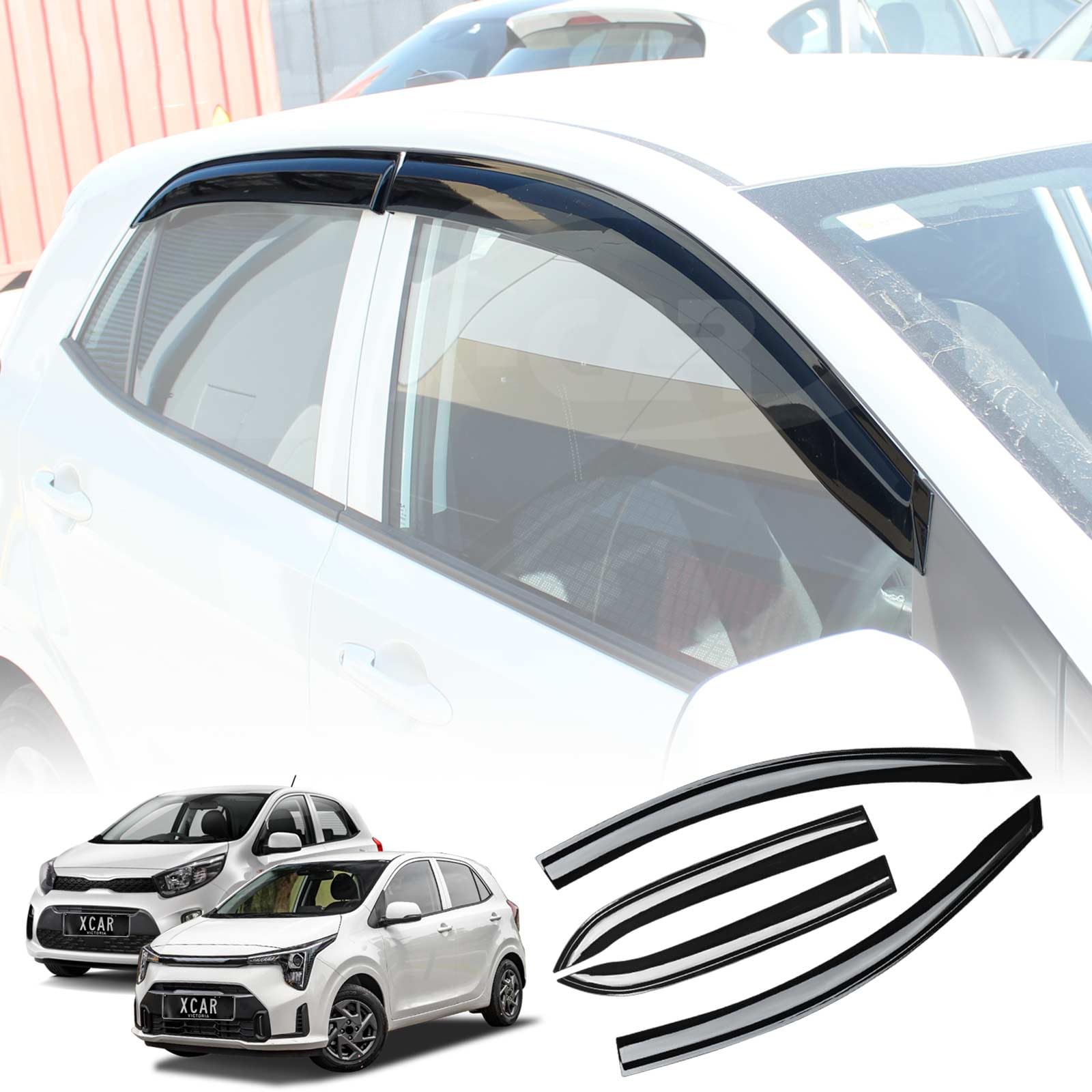 kia PICANTO zijwindschermen raamspoilers