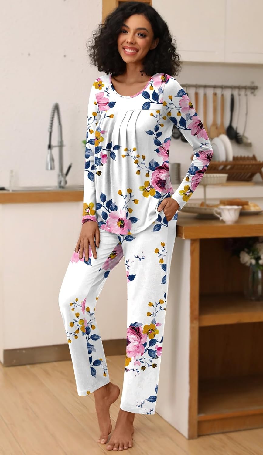 Women's Pajama Set 2 Piece Lounge Outfits Soft Sleepwear Fall Long Sleeve Long Pant With Pockets Ladies Pjs S-3XL - Image 2