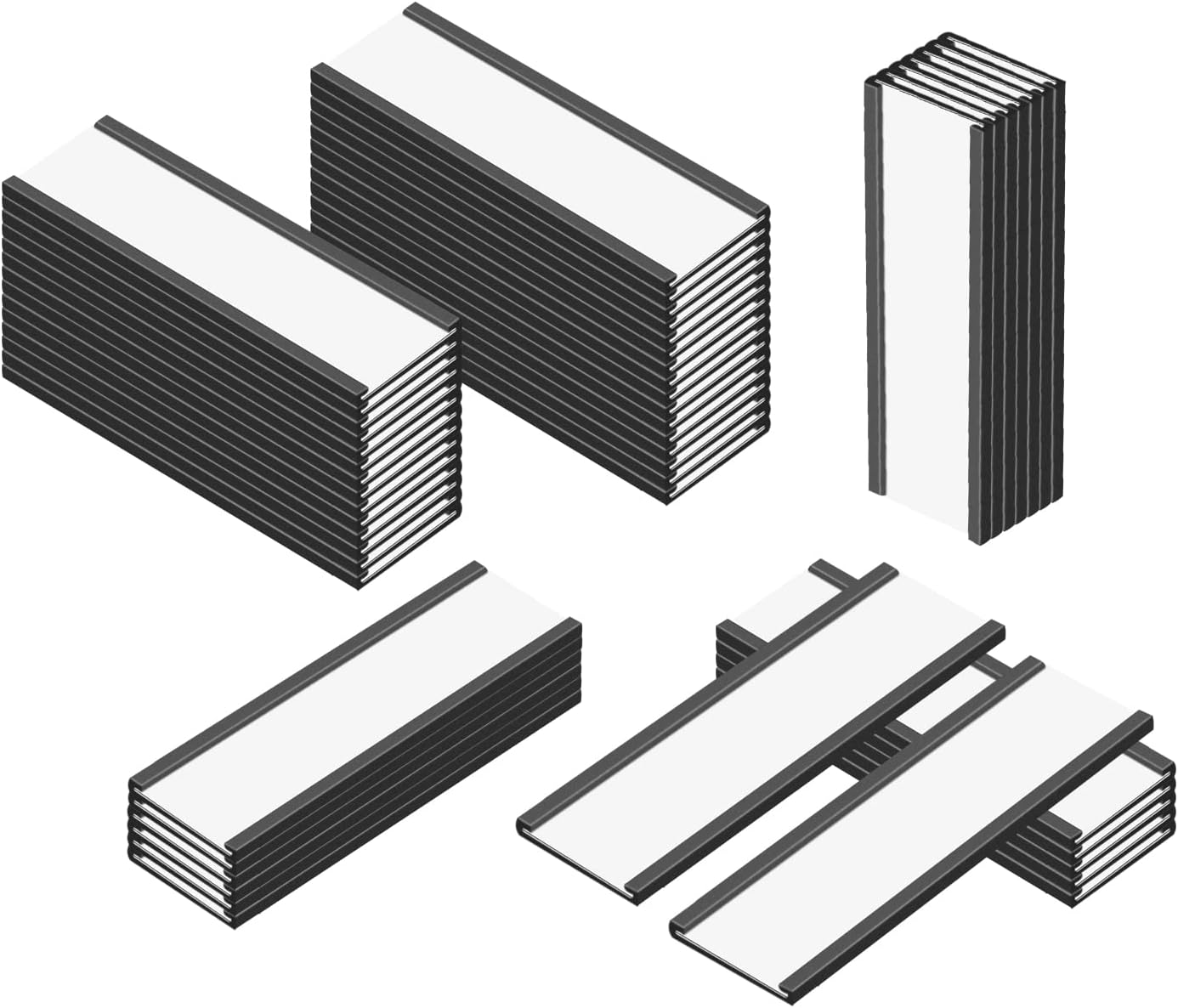 MVISUAL C Channel Magentic Label Holders 1.2x4 Inch