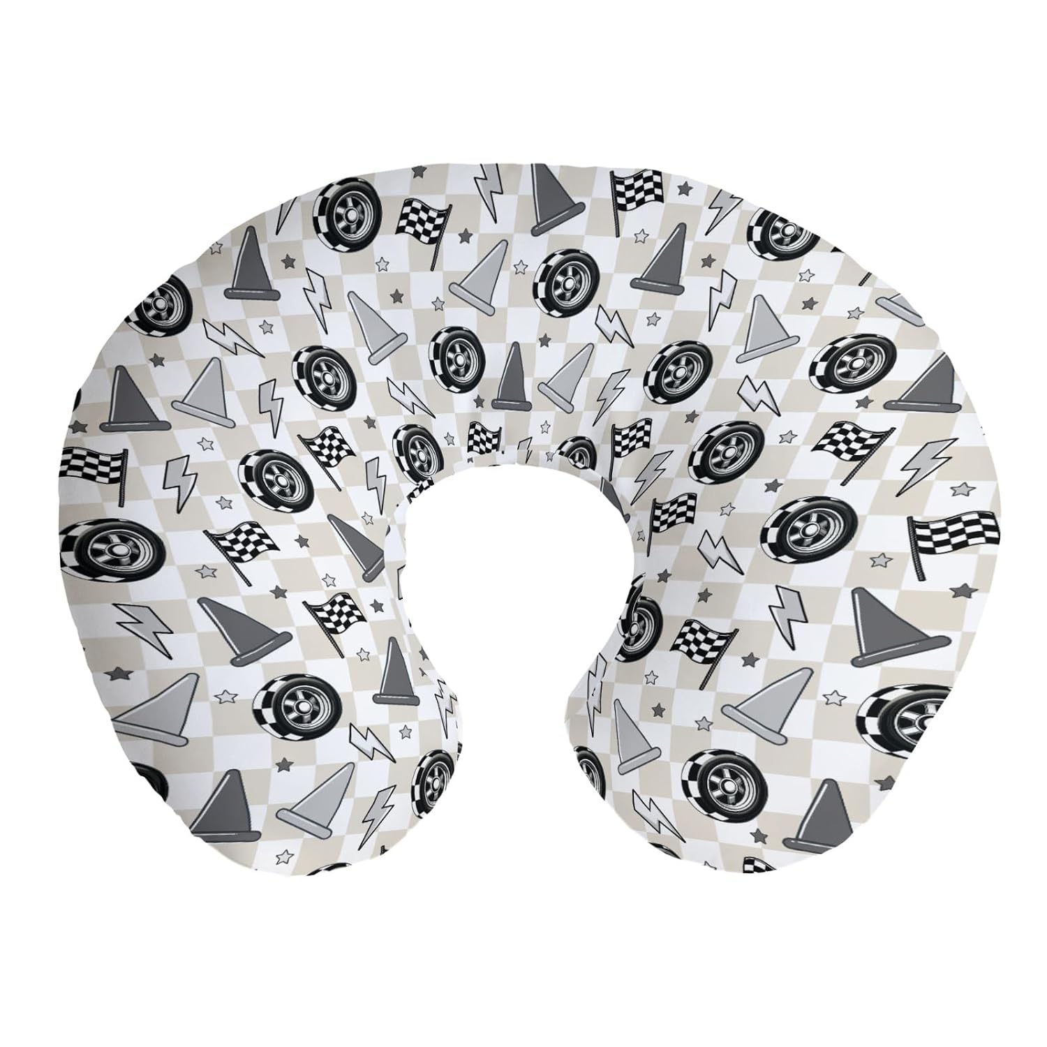 Retro Racecar Nursing Pillow Covers Vintage Racing Car Stretchy Soft Nursing Covers for Breastfeeding Outdoor Sports Pillow Slipcover for Baby Girls Boys Newborn