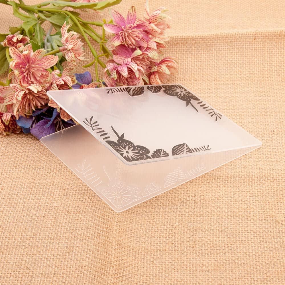 Arbuya Floral Leaves Plastic Embossing Folder for Scrapbook DIY Album Card Tool Plastic Template Folders