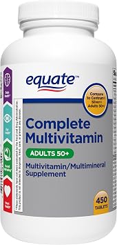Maker Explorador Equate Complete Multivitamin/Multimineral Supplement Tablets, Adults 50+, 450 Count and Card Gift