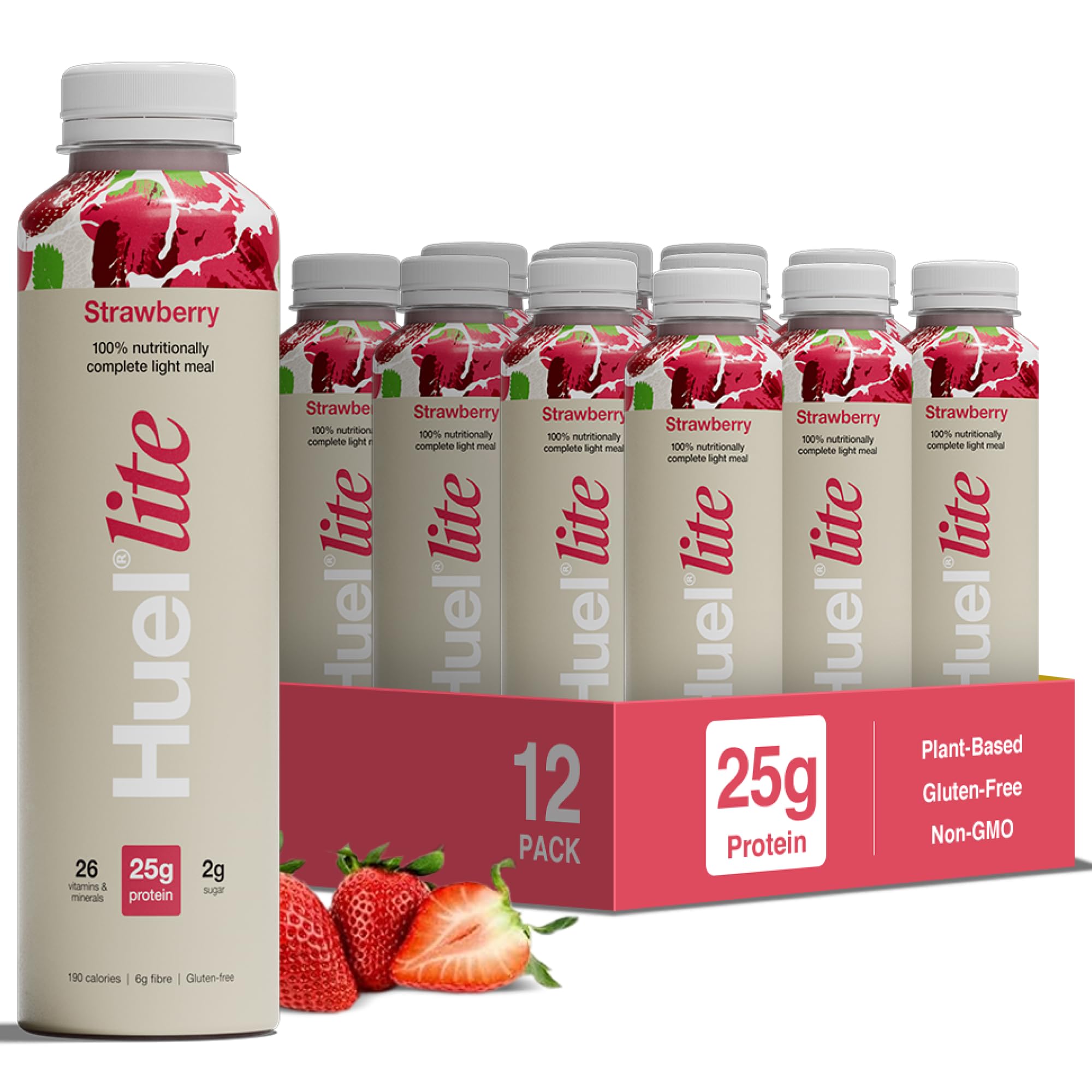 Huel Lite Ready-to-Drink | 12x500ml 25g Protein | Strawberry