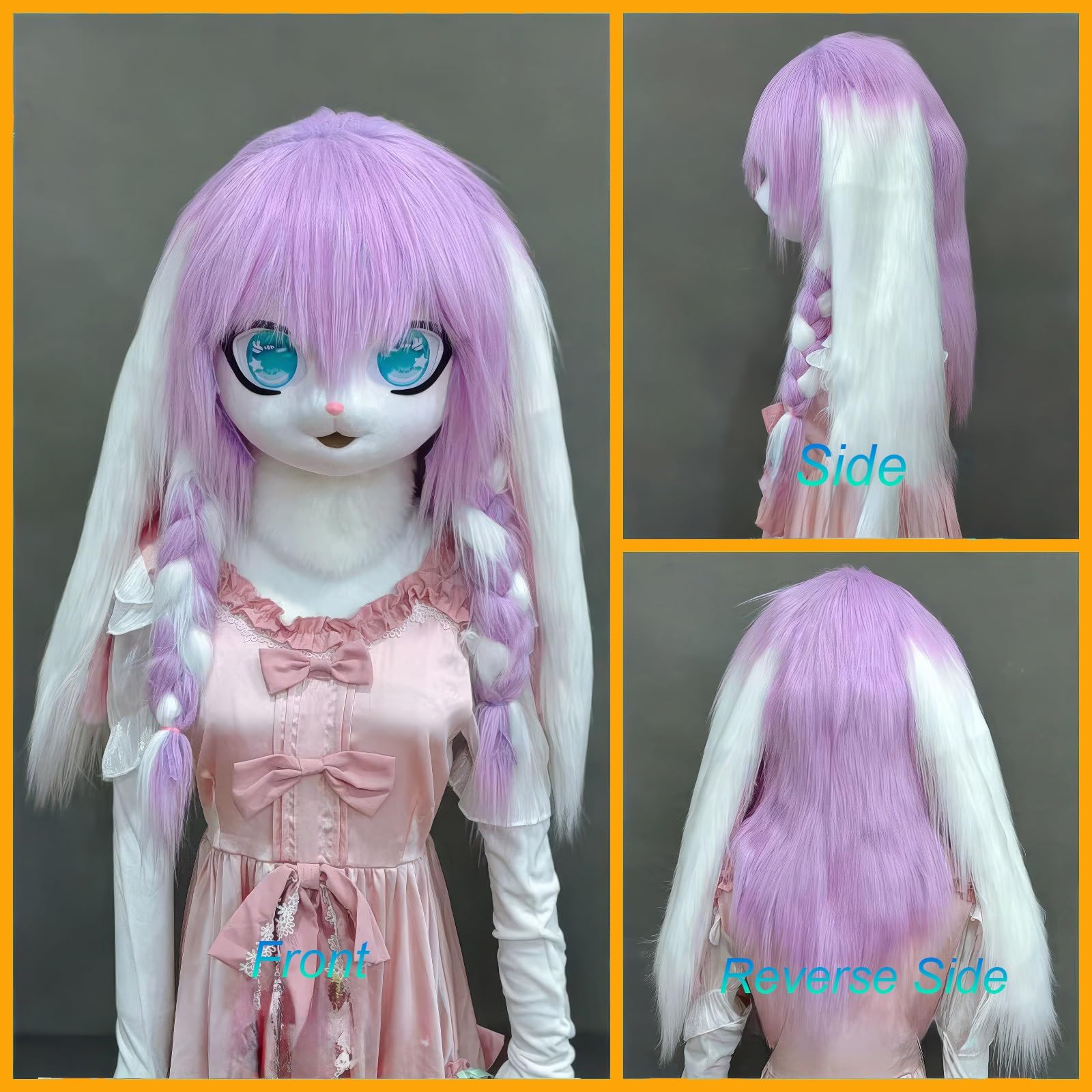 Maska Zwierzęca Fursuit Kig, Zwierzęcy Kaptur W Stylu Anime Z Ogonem I Pluszowymi Rękawiczkami, Nadające Się Do Noszenia Przebranie Z Kapturem (Color : 2)