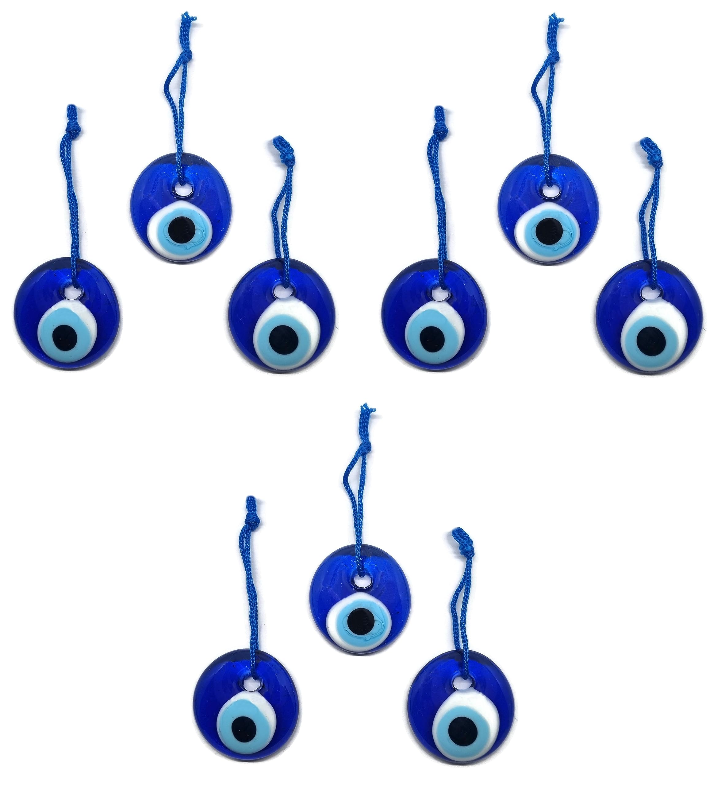 Mystic Jewels Blue Turkish Evil Eye Hanging Glass Good Luck Charm 4Cm Diameter With Water And Thread, Nazar Boncuk (9)