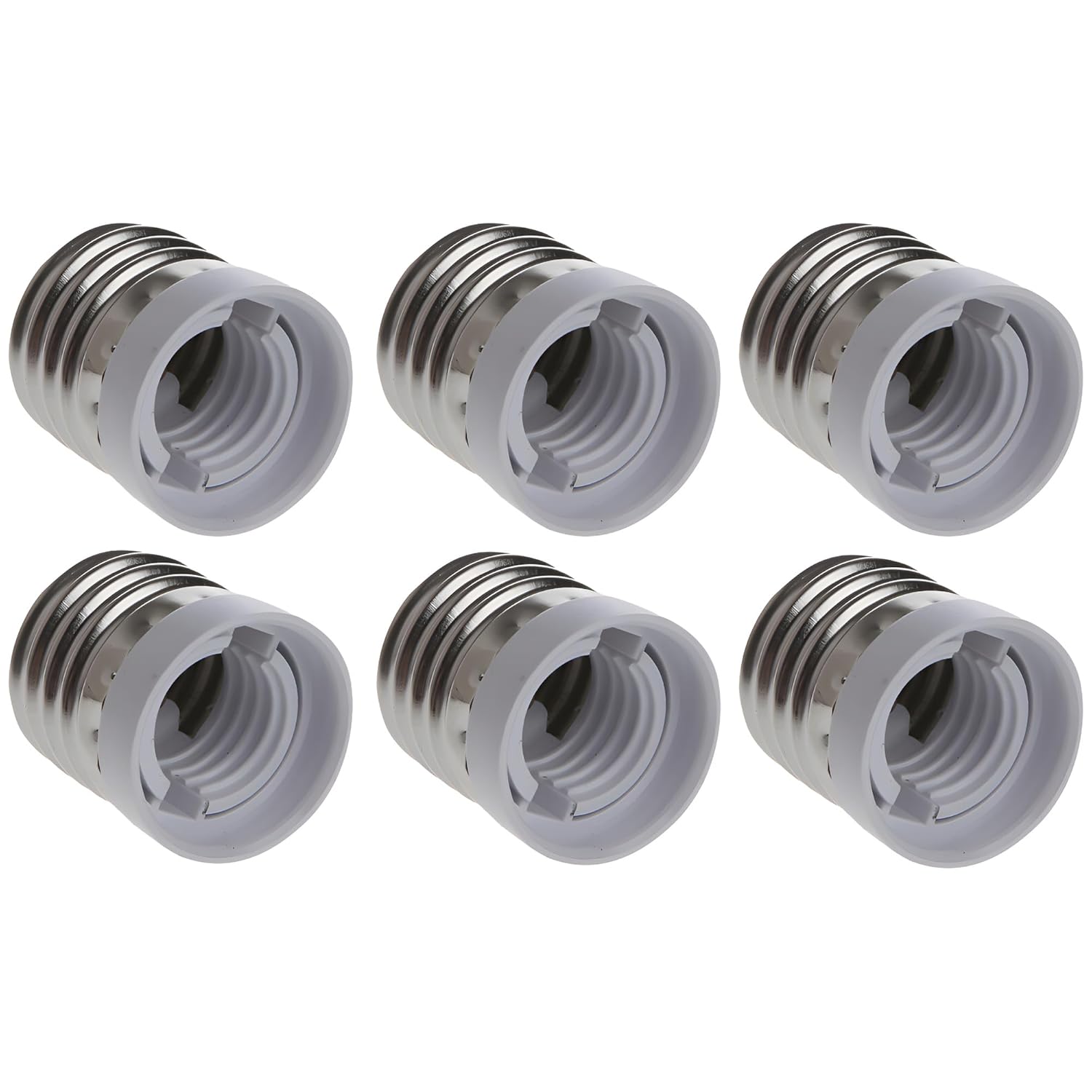 6-Pack ABI Light Bulb Socket Reducer Stadard US Medium Base E26 to Intermediate E17 Adapter