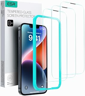 ESR 3 Pack for iPhone 13 Pro Max/14 Plus Tempered Glass, 3 Pack Screen Guards, Easy Installation Frame, Military-Grade Dro... Price In India
