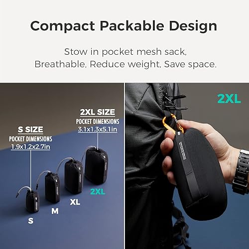 Miniatura 3 de Toalla ultraligera de secado rápido, extra grandes y pequeñas, paquete de 2 toallas de microfibra con bolsillo compacto plegable para mochileros