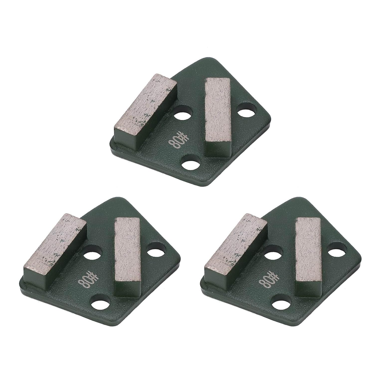 Grinding Shoes Trapezoid Polishing Grinding Kit, 3Pcs Aggressive Paint Floor Cutting Disc 80#, Concrete Metal Polishing Pads Coating Disc Shoe 2 Long Teeth
