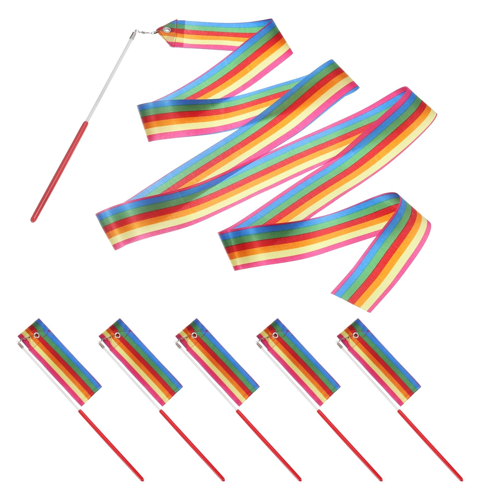 PATIKIL Dance Ribbons, 6 Pack 78.7 Inch Gymnastics Dance Streamers with Non-Slip Wand Dance Flags for Gifts Dancing