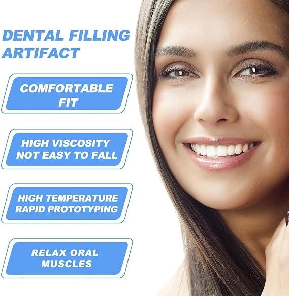 Temporary Tooth Filling Repair Kit with Moldable False Teeth - Replace Missing or Broken Teeth with Dental Repair Beads - Ideal for Fixing and Filling Teeth - Fake Teeth Replacement Kit