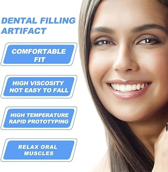 Temporary Tooth Filling Repair Kit with Moldable False Teeth - Replace Missing or Broken Teeth with Dental Repair Beads - Ideal for Fixing and Filling Teeth - Fake Teeth Replacement Kit