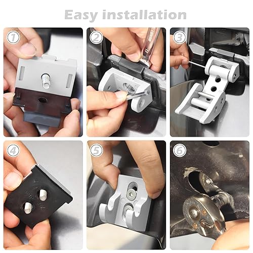 Miniatura 53 de RT-TCZ Kit de pestillos de capó para Wrangler compatible con Jeep Wrangler JK JL Gladiator JT, accesorios exteriores rojos, 2 piezas (3 agujeros)