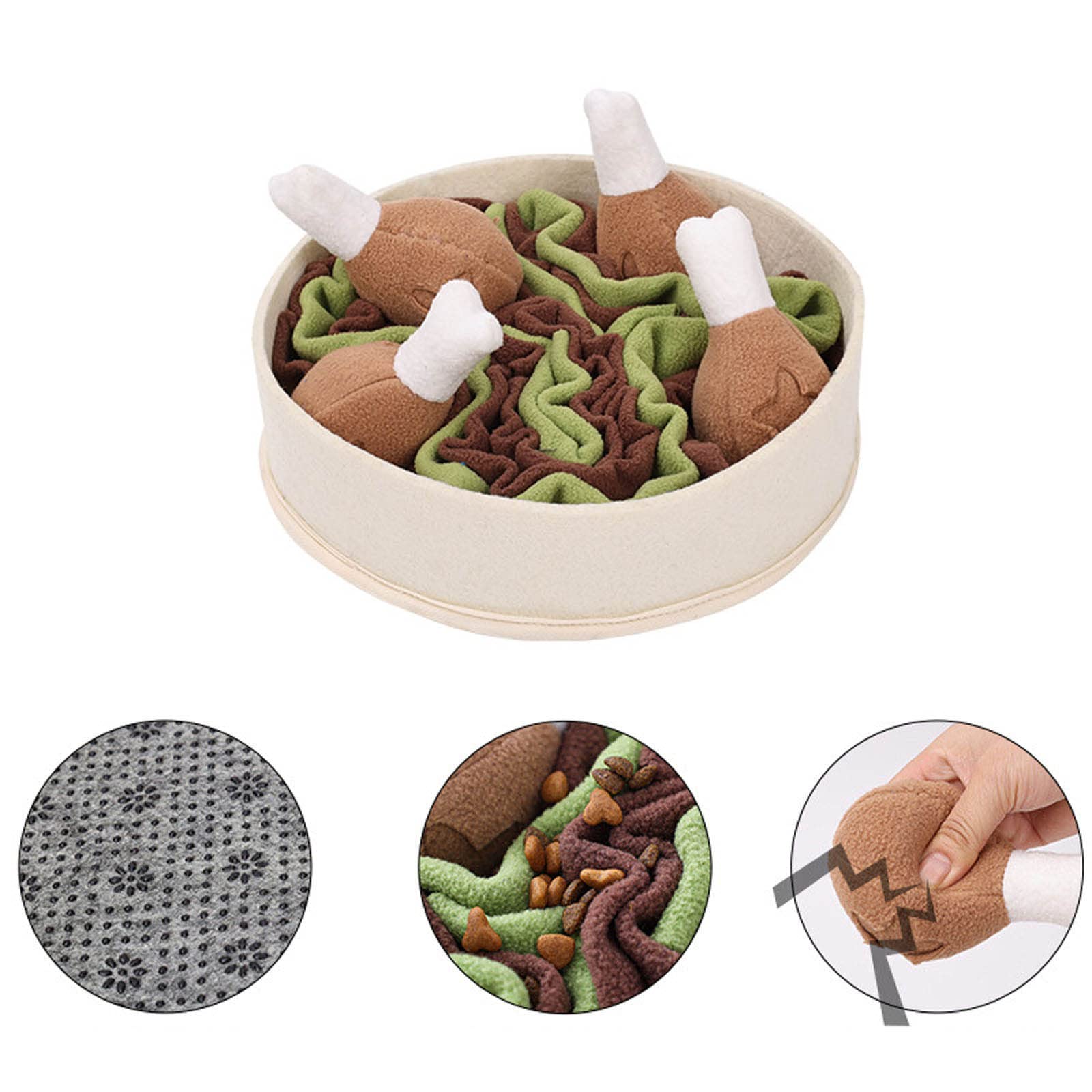 Pet PuzzleFeeder Puzzle dla psa Gryzak dla psa Piszcząca zabawka dla psa Snuffle Toy Powolne karmienie Pluszowy pies Piszcząca zabawka Interaktywna zabawka dla zwierząt Gryzak dla psa Piszcząca zabawk