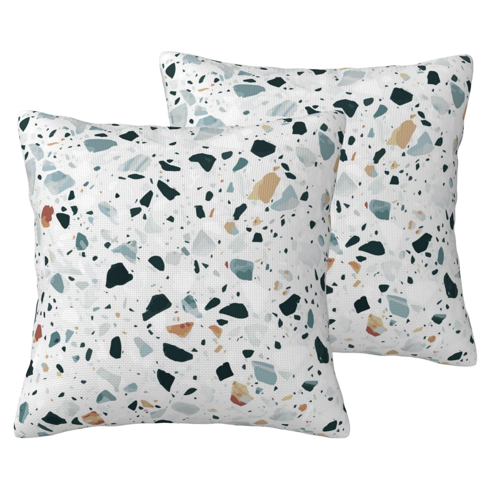 Housses de coussin imitation lin imprimé terrazzo pour canapé